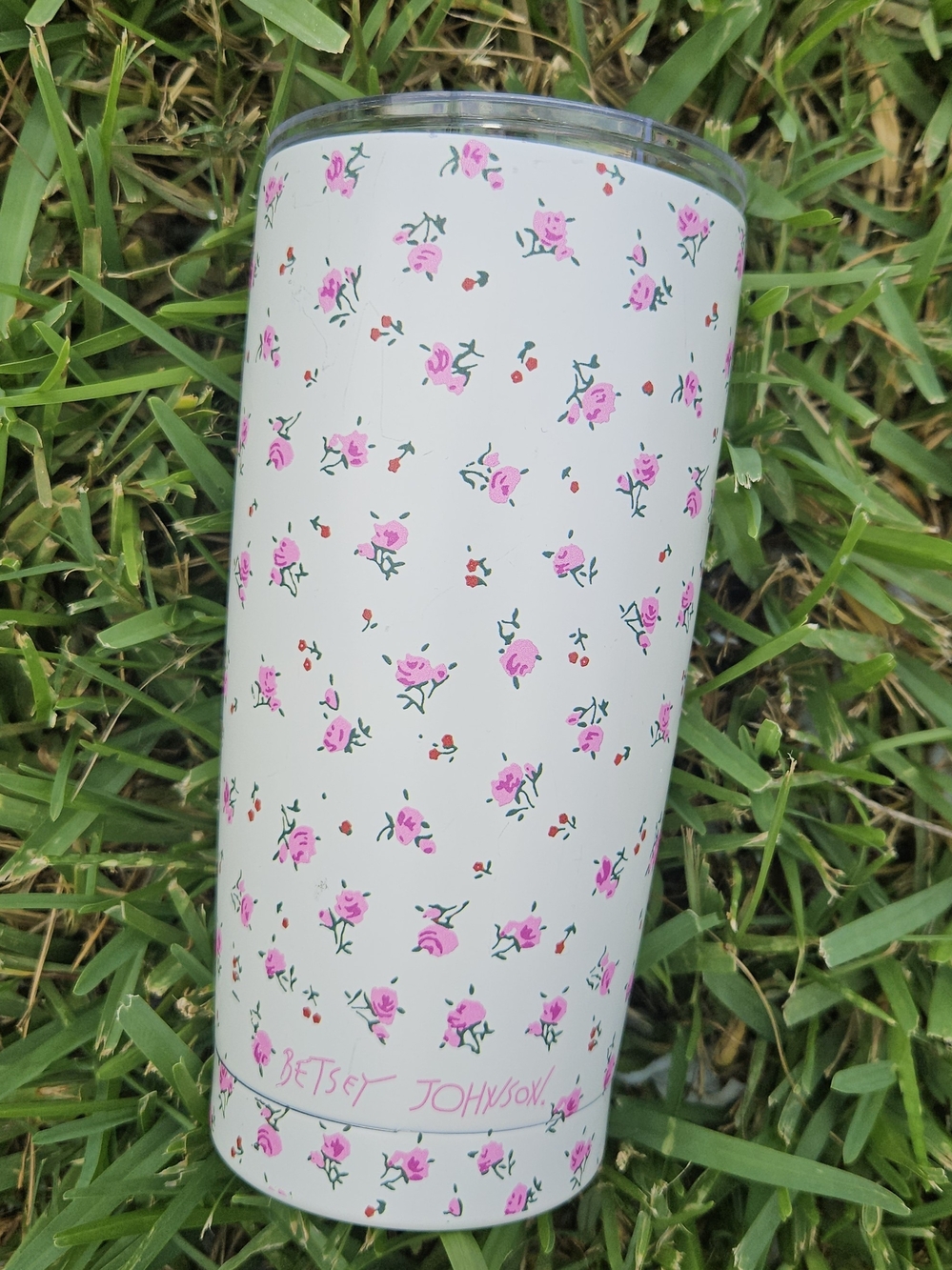 Betsey Johnson Pink Floral Insulated Tumbler